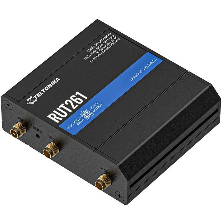 A large main feature product image of Teltonika RUT261 Industrial Cellular Cat 6 Router