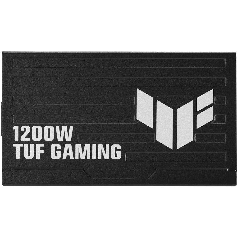 A large main feature product image of ASUS TUF Gaming 1200W Platinum PCIe 5.1 Modular PSU