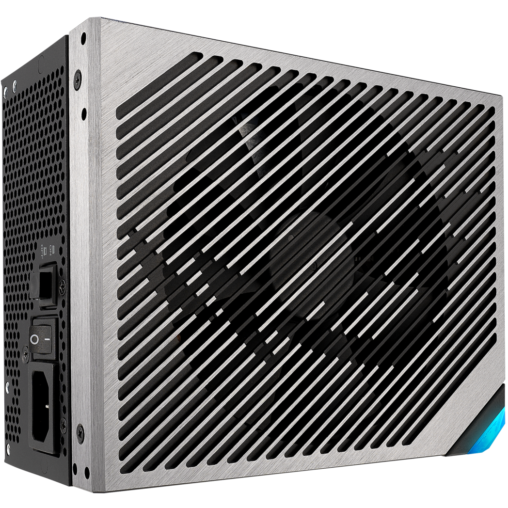 A large main feature product image of ASUS ROG THOR Gaming Evo 1000W Platinum III PCIe 5.1 Modular PSU w/ Equalizer Cable
