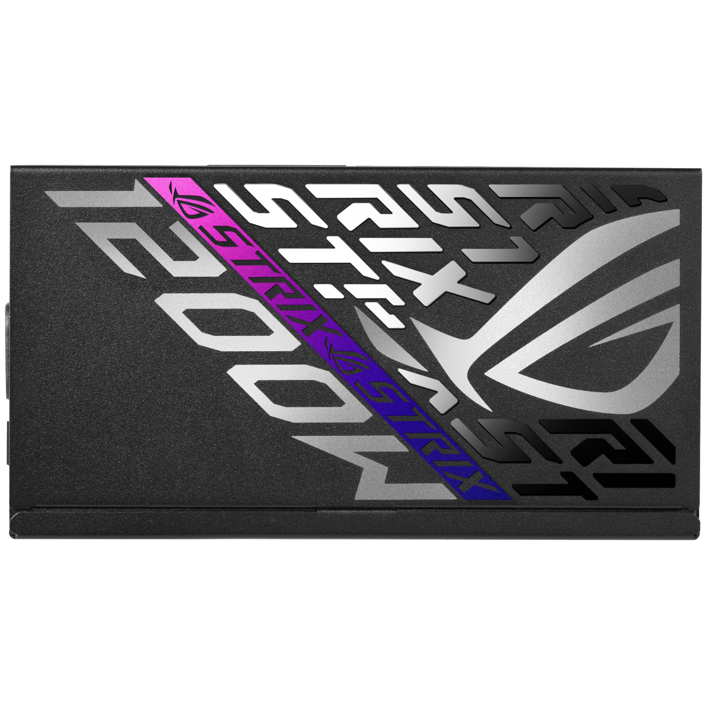 A large main feature product image of ASUS ROG Strix Gaming Evo 1200W Platinum PCIe 5.1 Modular PSU w/ Equalizer Cable