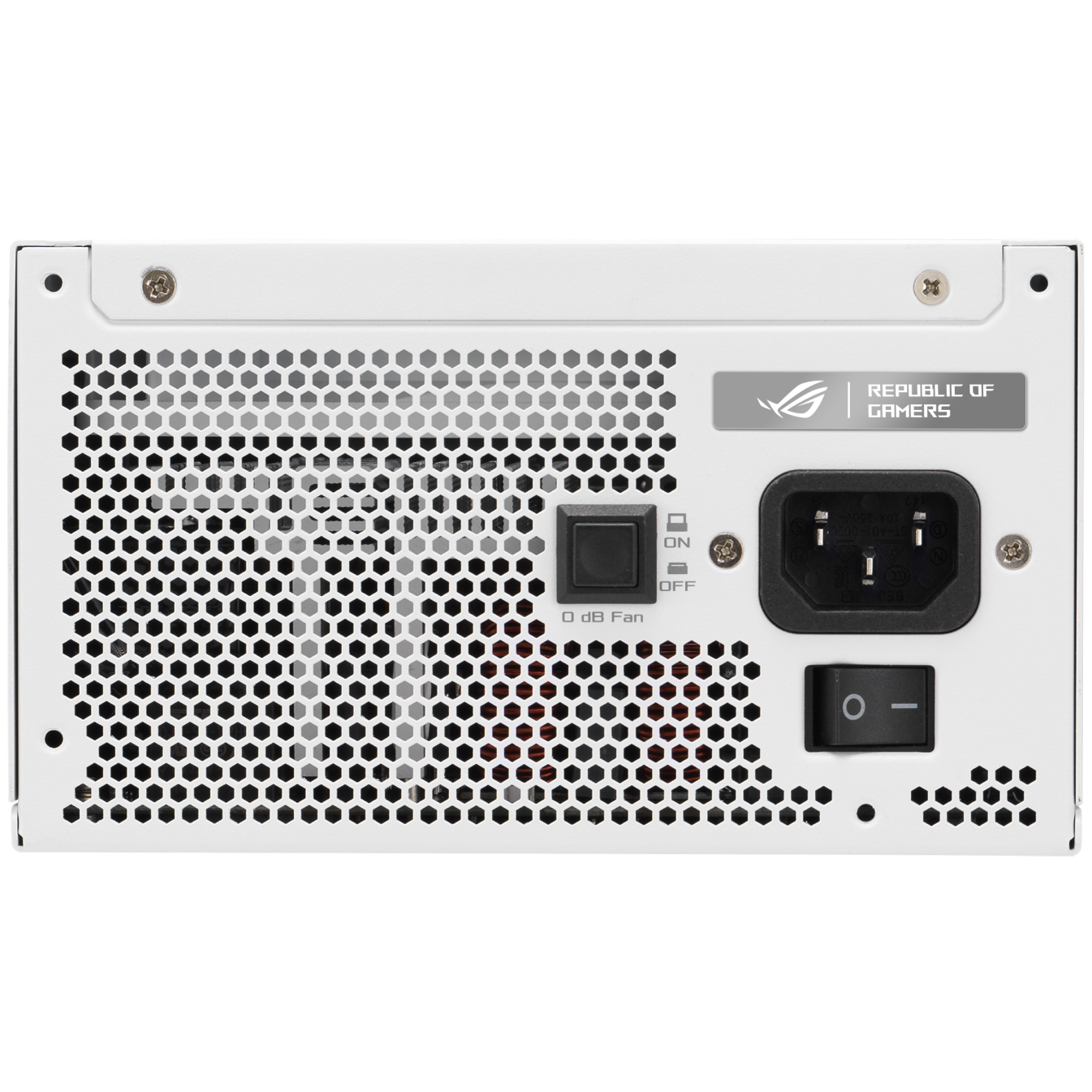 A large main feature product image of ASUS ROG Strix Gaming Evo 1000W Platinum PCIe 5.1 Modular PSU w/ Equalizer Cable - White