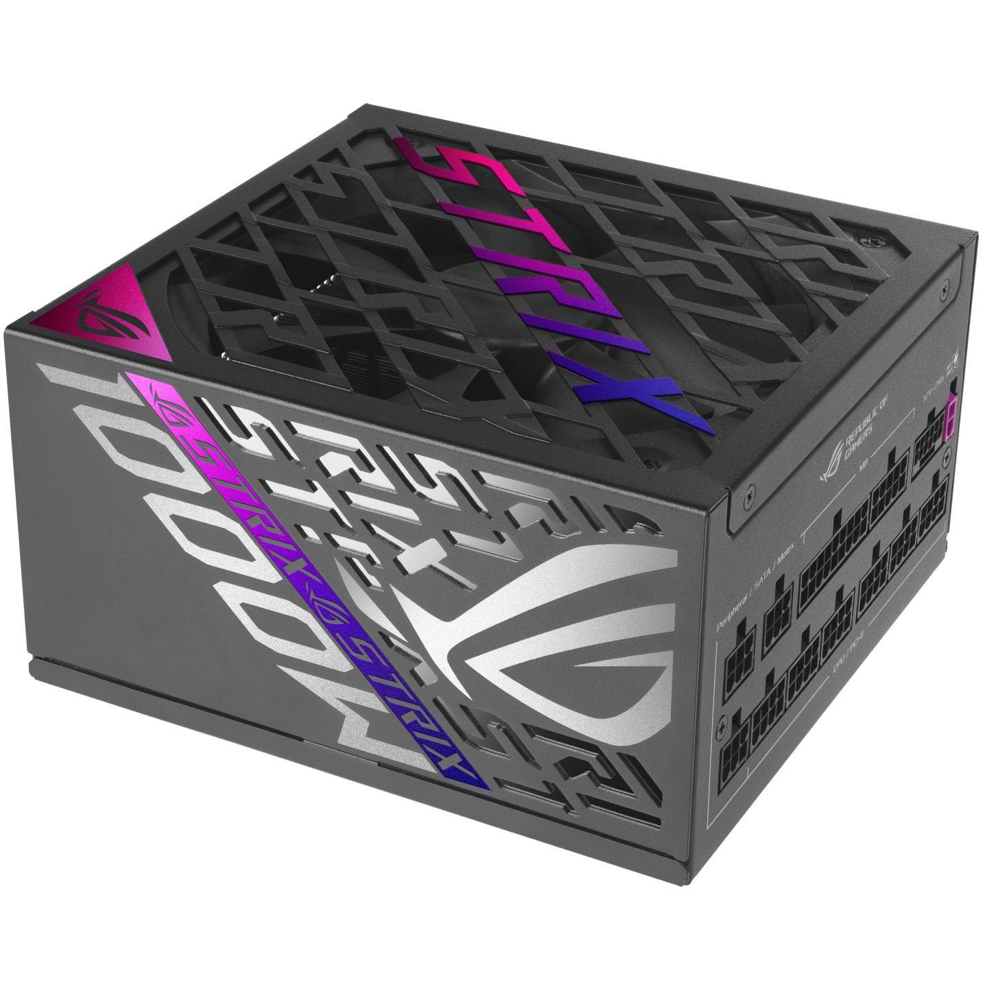 A large main feature product image of ASUS ROG Strix Gaming Evo 1000W Platinum PCIe 5.1  Modular PSU w/ Equalizer Cable