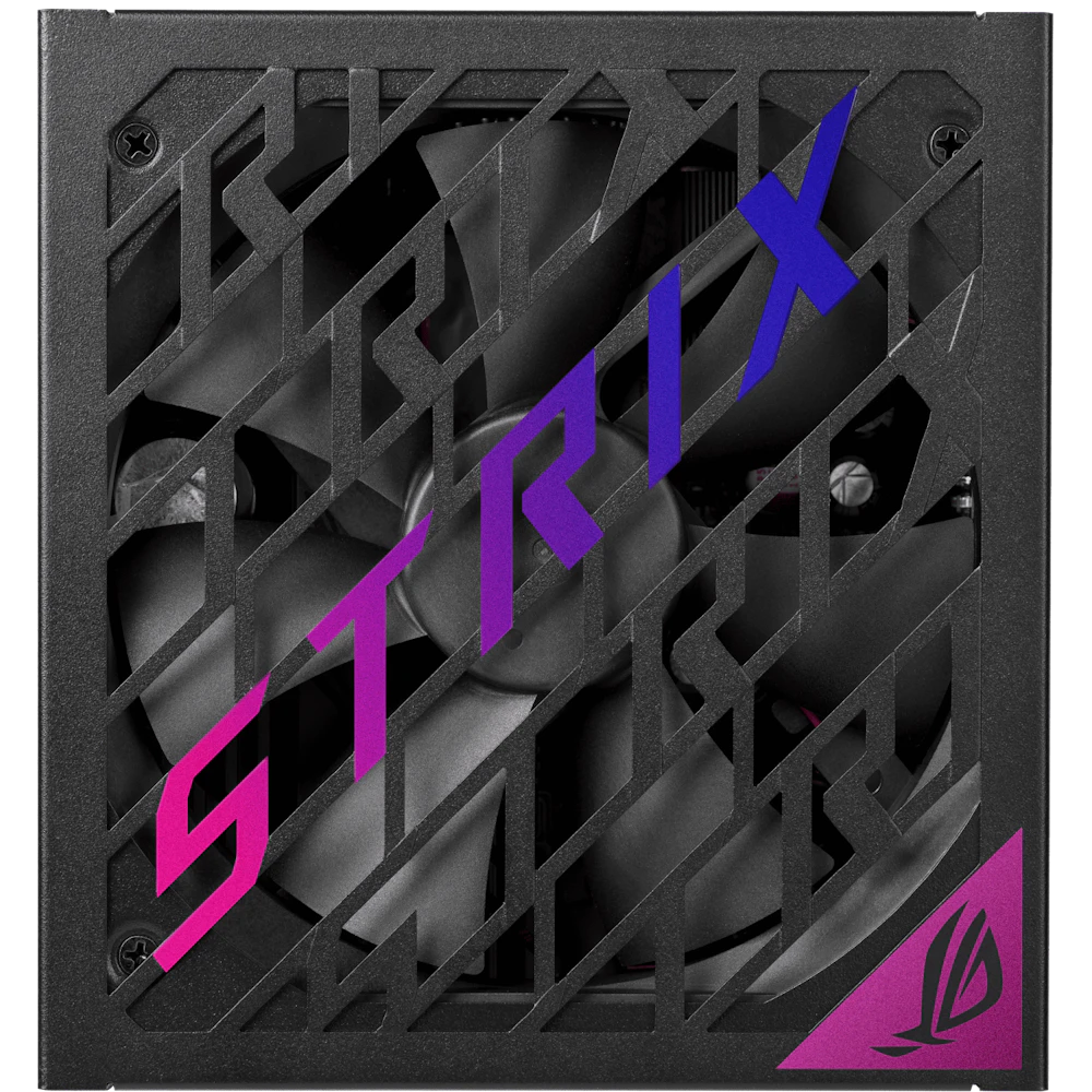 A large main feature product image of ASUS ROG Strix Gaming Evo 850W Platinum PCIe 5.1 Modular PSU w/ Equalizer Cable