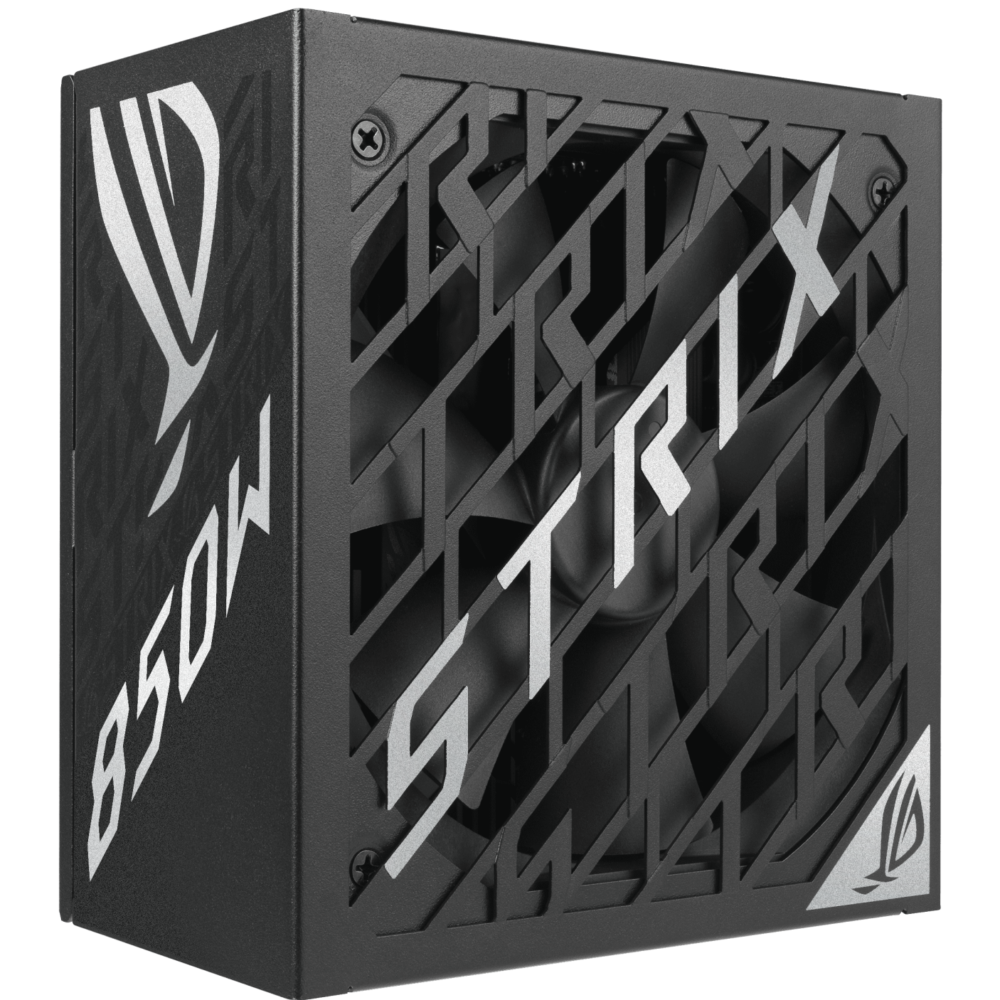 A large main feature product image of ASUS ROG Strix Gaming Evo 850W Platinum PCIe 5.1  Modular PSU w/ Equalizer Cable