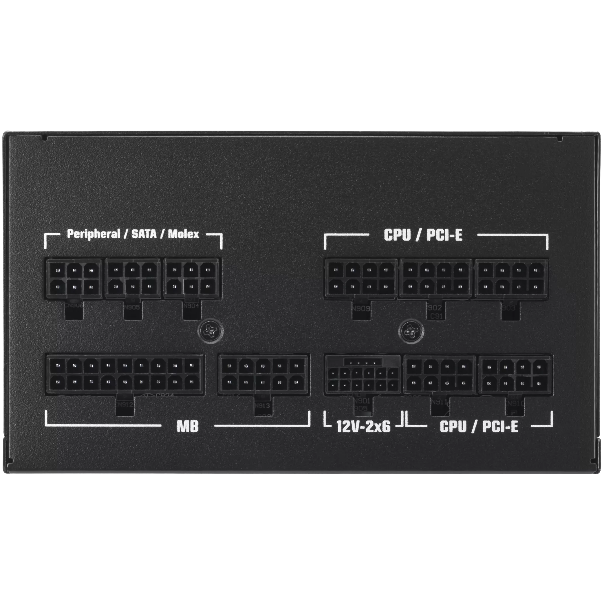 A large main feature product image of ASUS TUF Gaming Evo 1000W Gold PCIe 5.1 Modular PSU