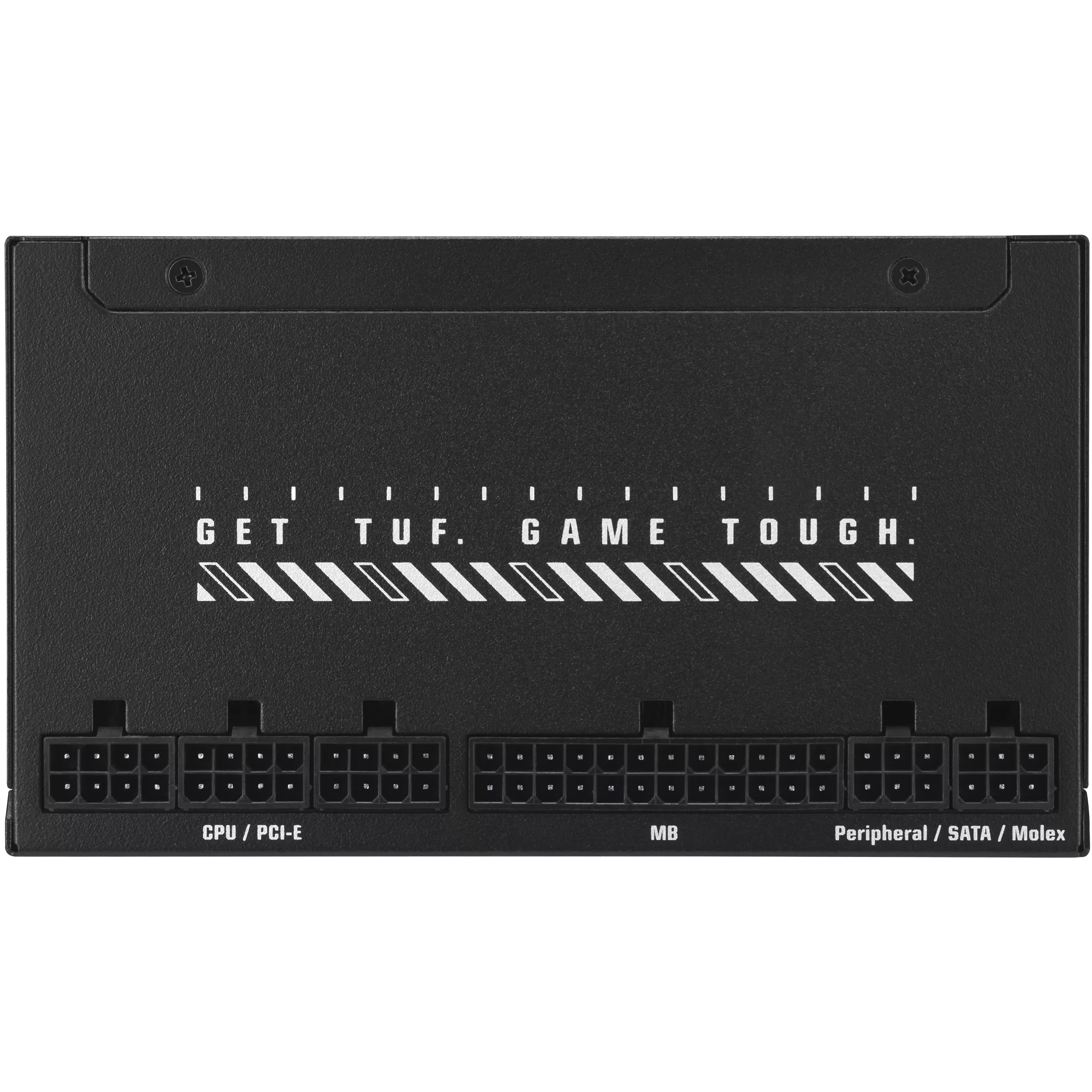 A large main feature product image of ASUS TUF Gaming Evo 650W Bronze Modular PSU