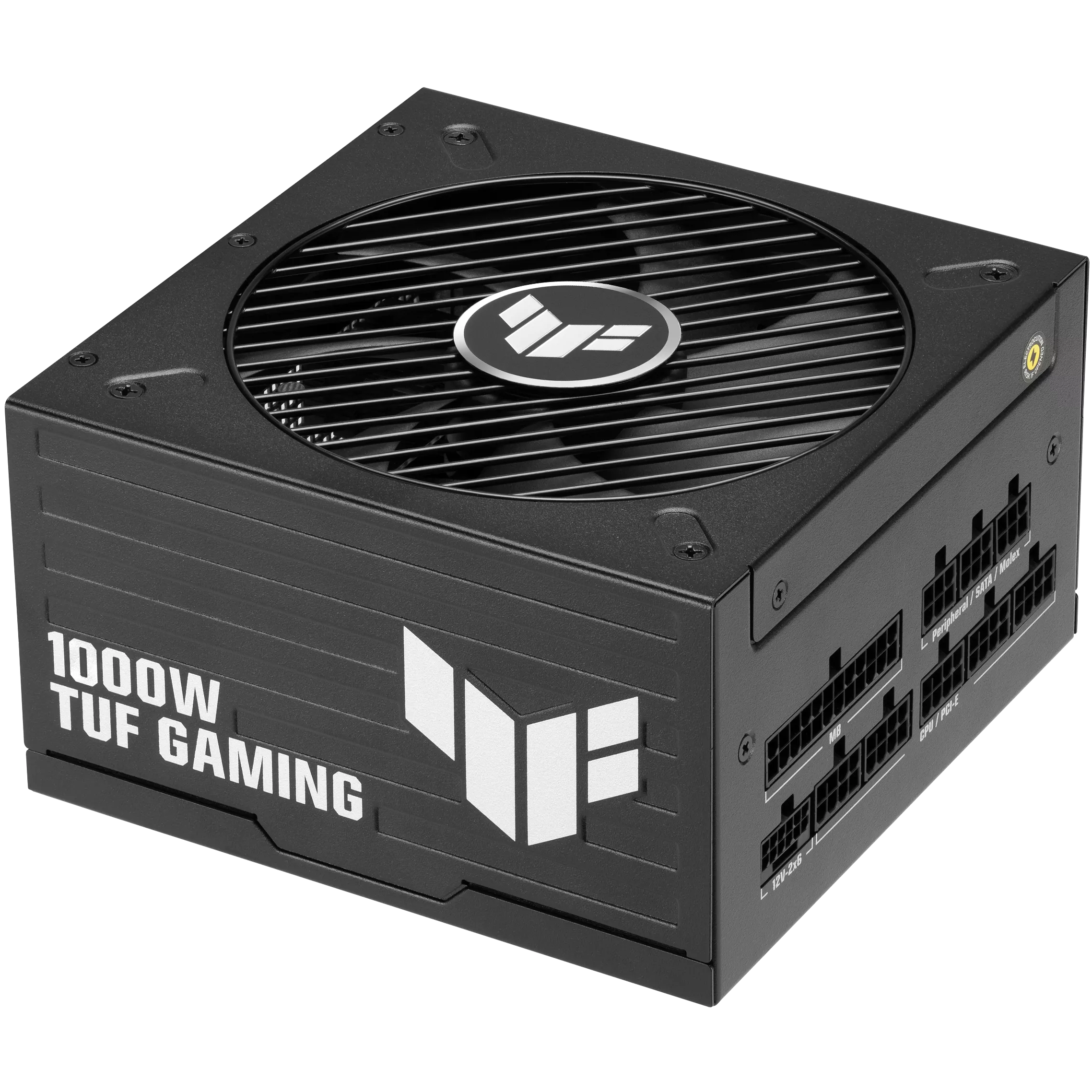 A large main feature product image of ASUS TUF Gaming 1000W Platinum PCIe 5.1 Modular PSU