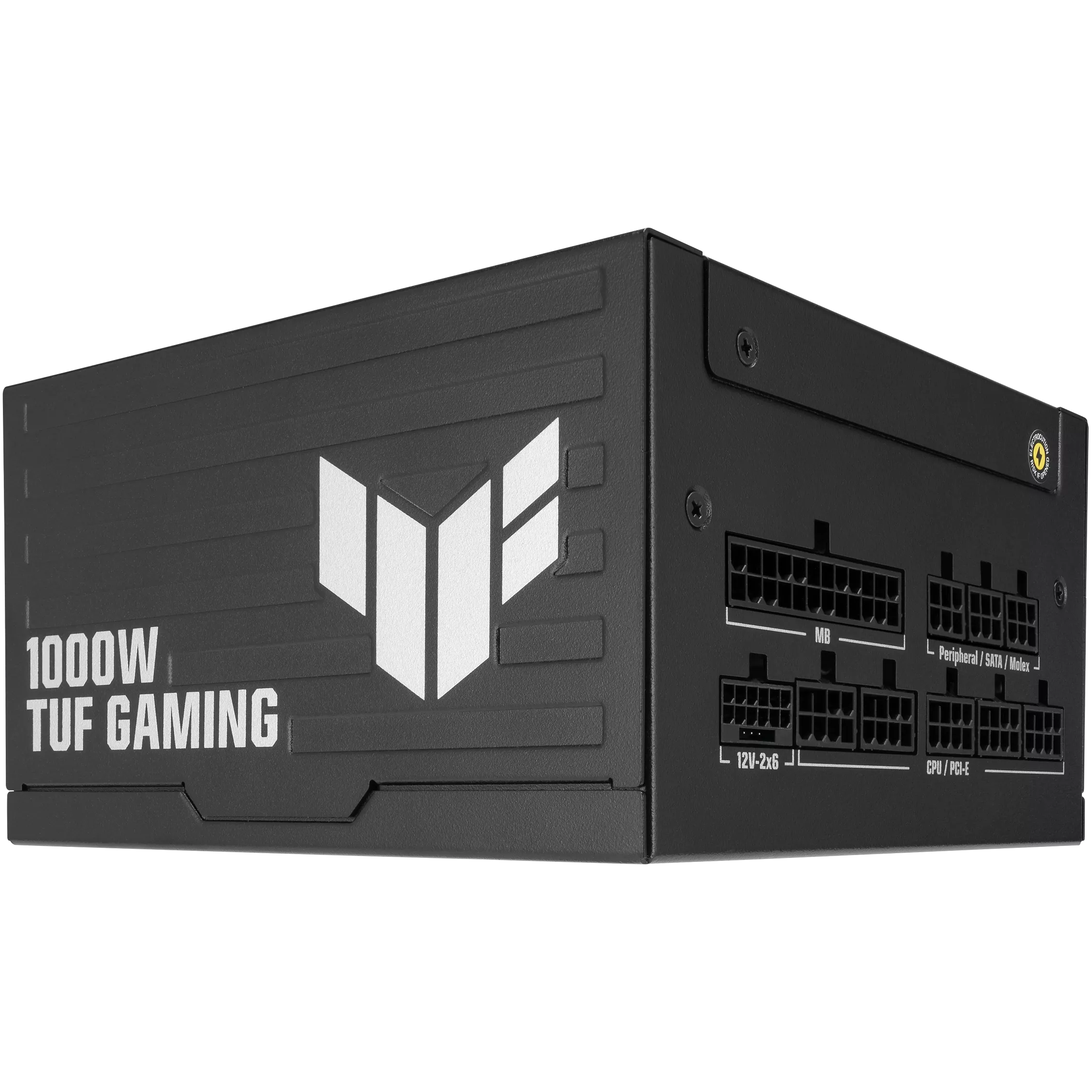 A large main feature product image of ASUS TUF Gaming 1000W Platinum PCIe 5.1 Modular PSU