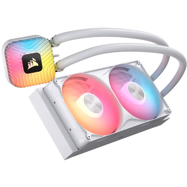 A large main feature product image of Corsair NAUTILUS II 240 RS ARGB - 240mm AIO Liquid CPU Cooler (White)