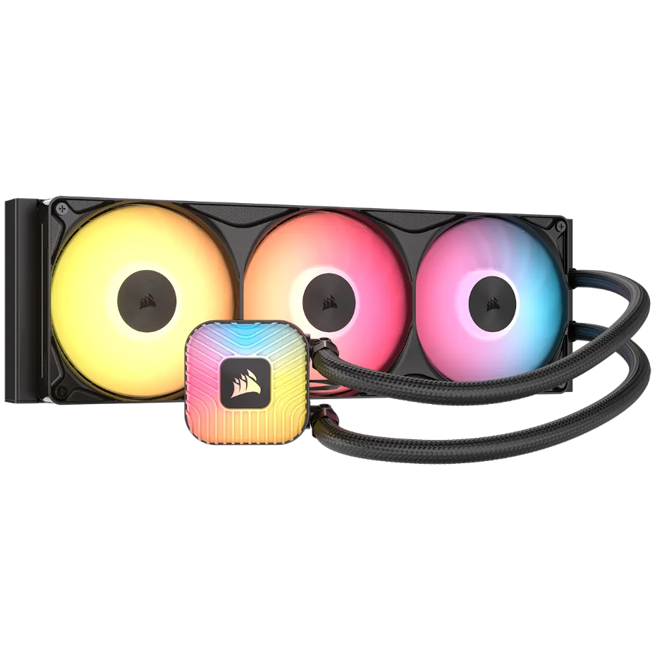 A large main feature product image of Corsair NAUTILUS II 360 RS ARGB - 360mm AIO Liquid CPU Cooler (Black)