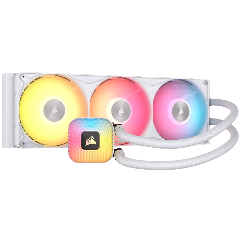 A large main feature product image of Corsair NAUTILUS II 360 RS ARGB - 360mm AIO Liquid CPU Cooler (White)