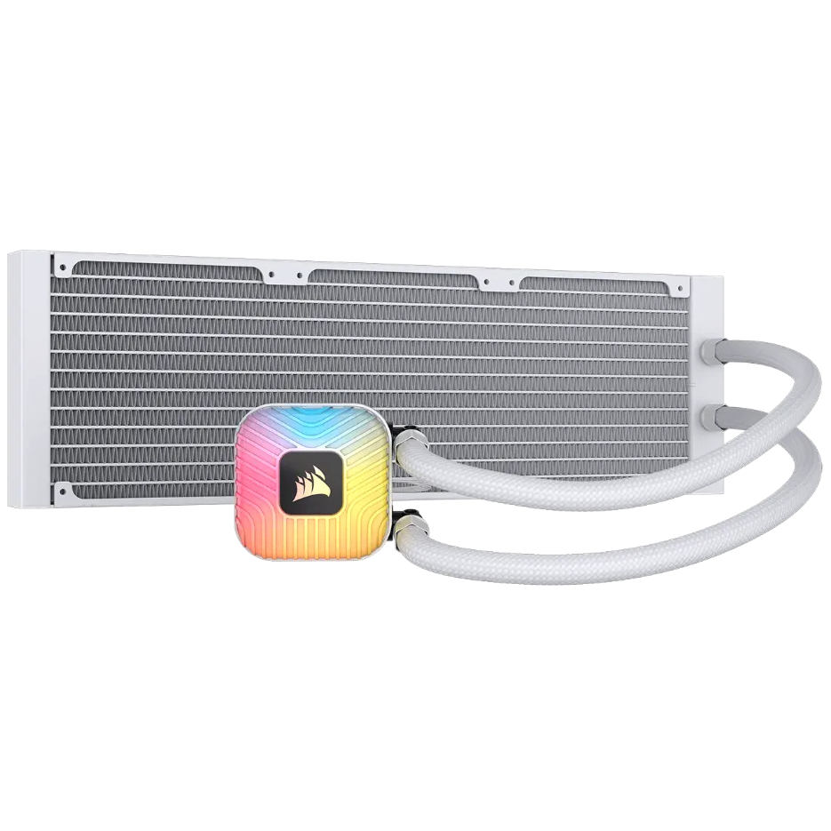A large main feature product image of Corsair NAUTILUS II 360 RS ARGB - 360mm AIO Liquid CPU Cooler (White)