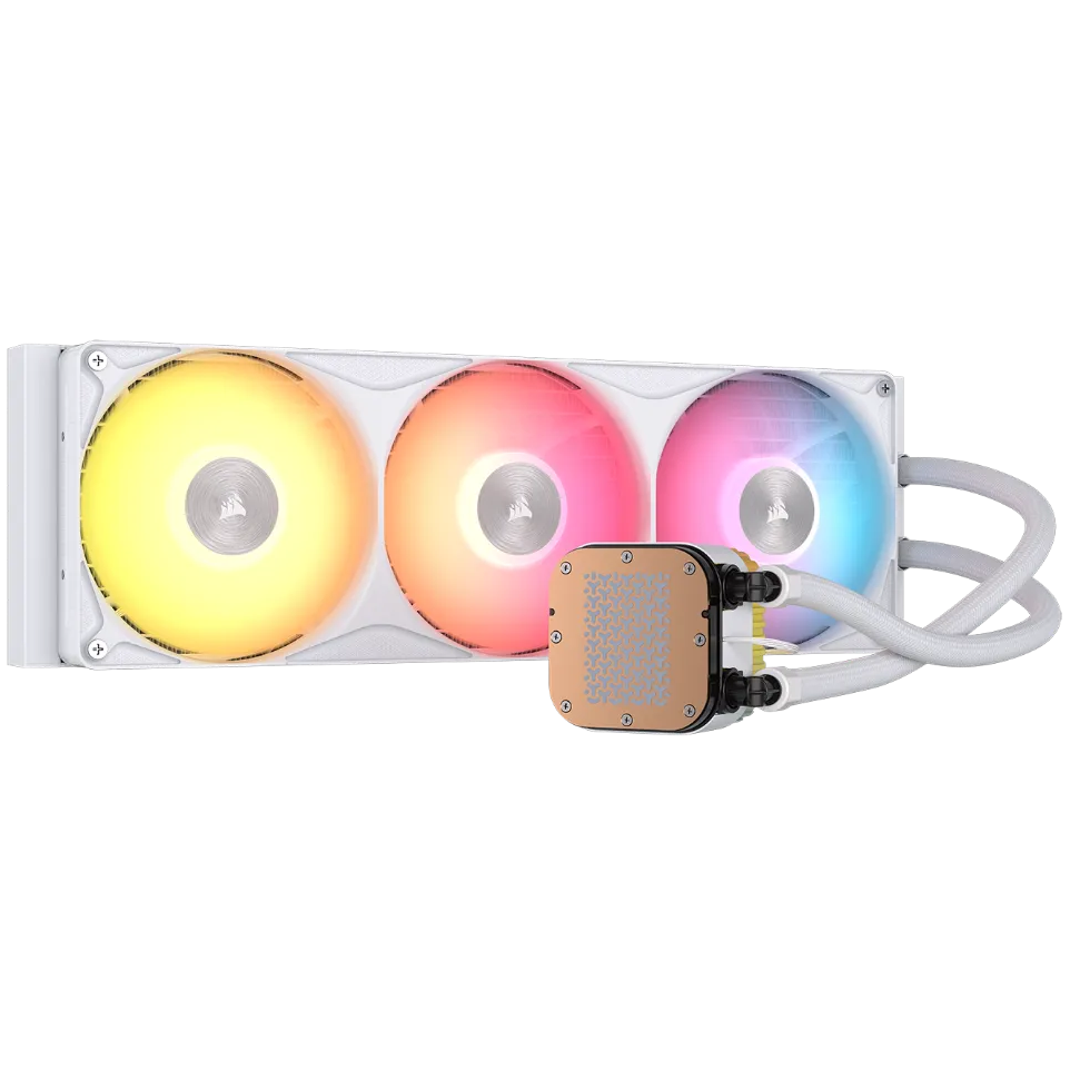 A large main feature product image of Corsair NAUTILUS II 360 RS ARGB - 360mm AIO Liquid CPU Cooler (White)