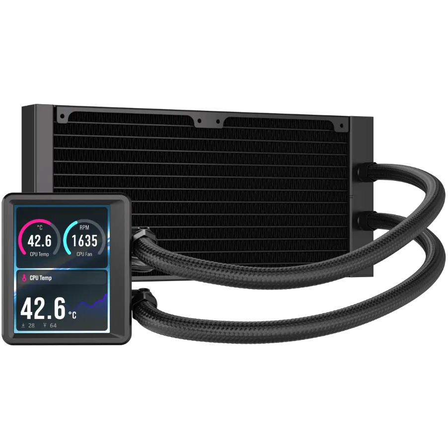 A large main feature product image of Corsair NAUTILUS II 240 RS LCD - 240mm AIO Liquid CPU Cooler (Black)