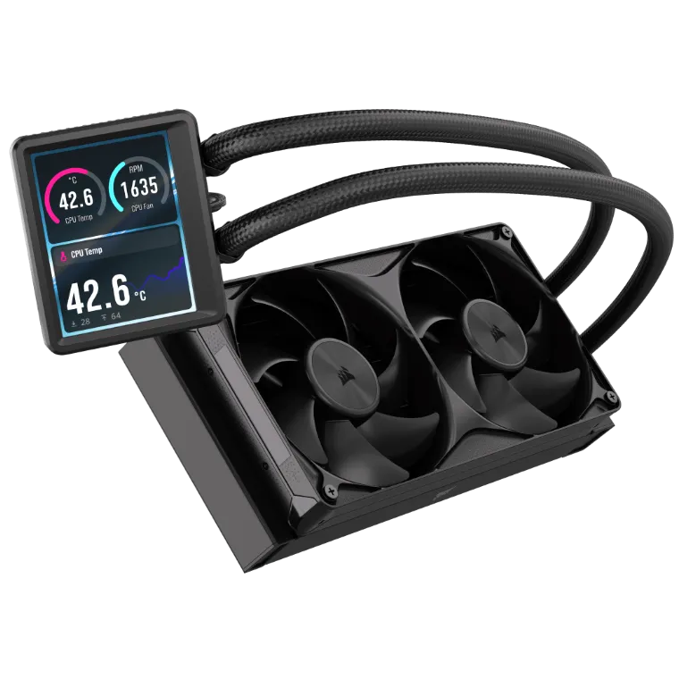 A large main feature product image of Corsair NAUTILUS II 240 RS LCD - 240mm AIO Liquid CPU Cooler (Black)