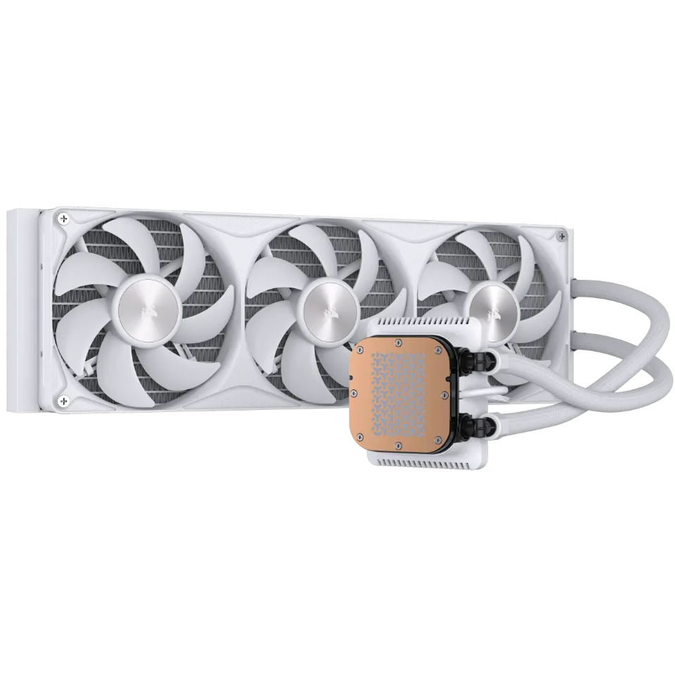 A large main feature product image of Corsair NAUTILUS II 360 RS LCD - 360mm AIO Liquid CPU Cooler (White)