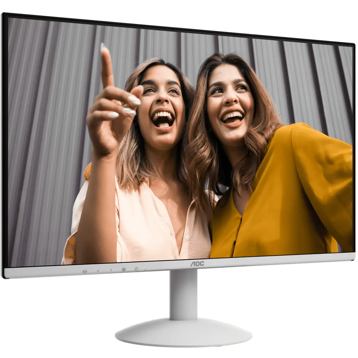 A large main feature product image of EX-DEMO AOC 24B30H3 - 24" 1080p 120Hz 1ms IPS Monitor - White
