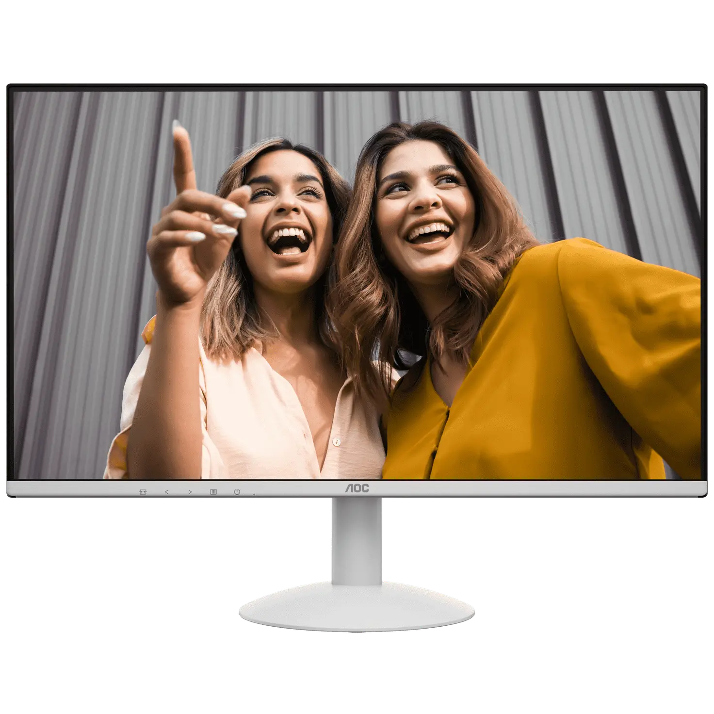 A large main feature product image of EX-DEMO AOC 24B30H3 - 24" 1080p 120Hz 1ms IPS Monitor - White