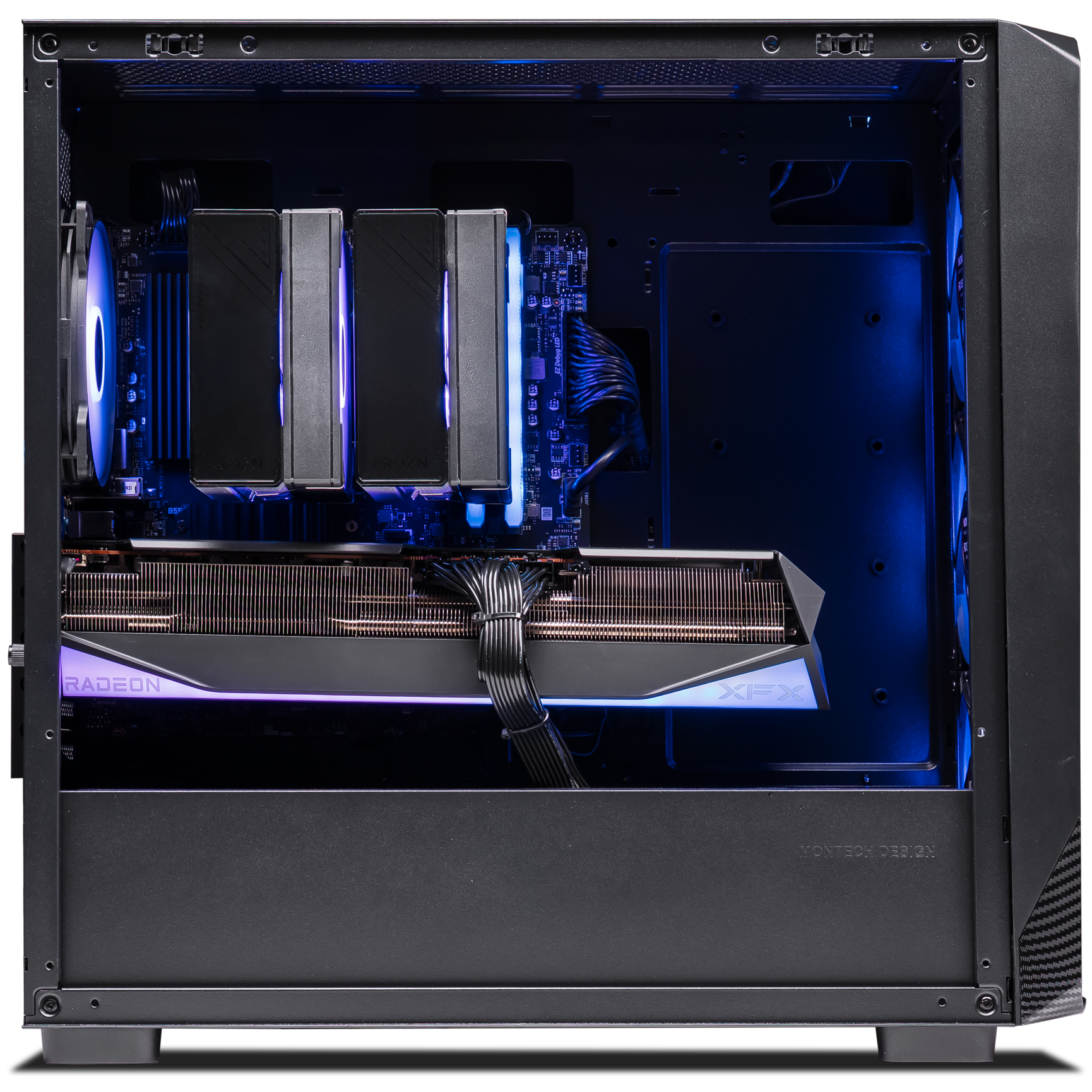 A large main feature product image of PLE Nova RX 9070 XT Prebuilt Ready To Go Gaming PC