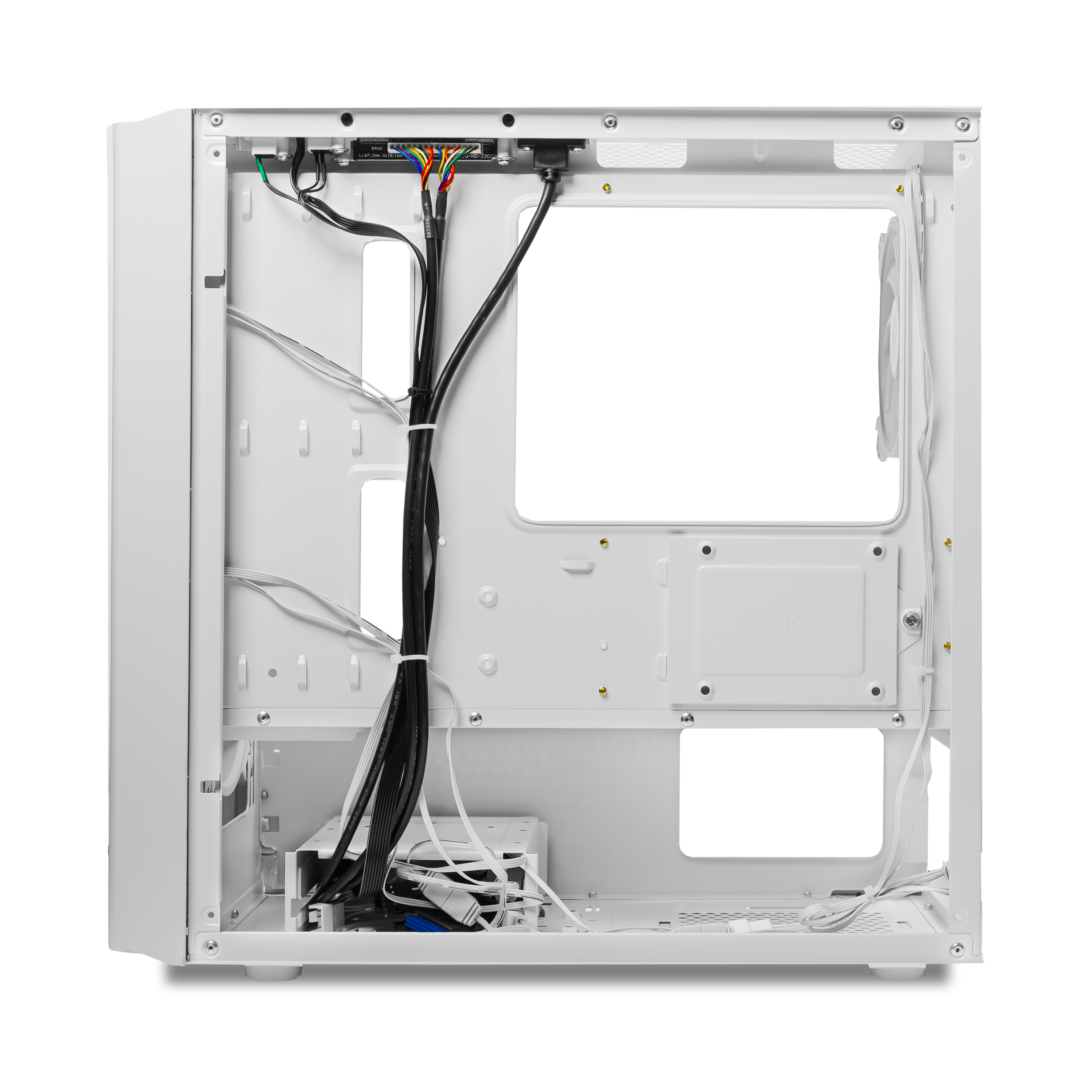 A large main feature product image of EX-DEMO GamerChief Mesh G40 mATX Case (White)