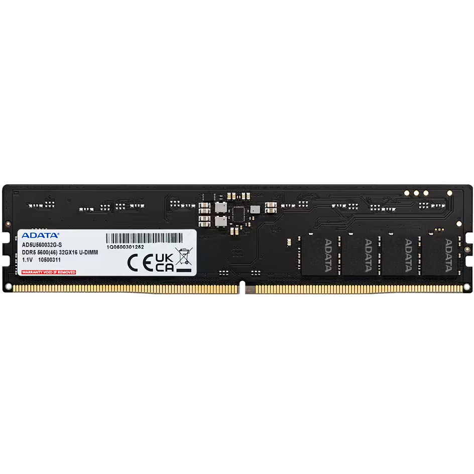 A large main feature product image of ADATA 32GB Single (1x32GB) DDR5-5600 C46