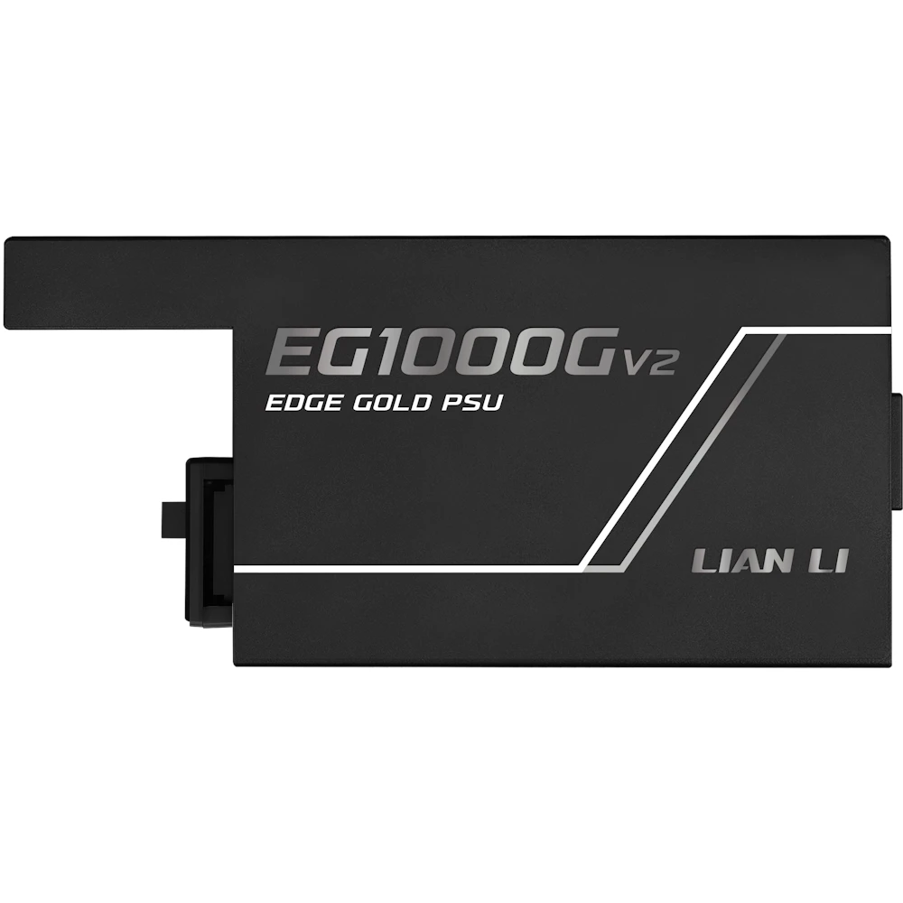 A large main feature product image of Lian Li Edge V2 1000W Gold PCIe 5.1 ATX 3.1 Modular PSU w/ Edge Hub (Black)