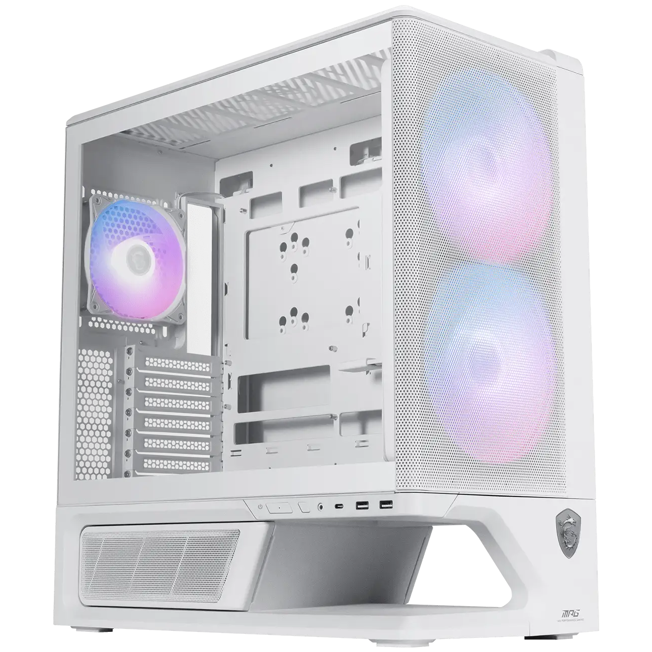 A large main feature product image of MSI MPG VIXTA 300R Airflow PZ Mid Tower Case - White