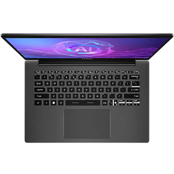 A large main feature product image of EX-DEMO MSI Modern A14 AI (F2H) - 14" Ryzen 5 220, 16GB/512GB - Win 11 Notebook