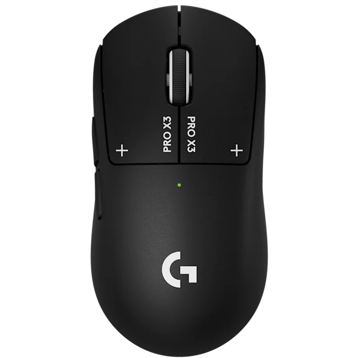 A large main feature product image of Logitech G PRO X3 SUPERSTRIKE LIGHTSPEED Wireless Gaming Mouse (Midnight Black)