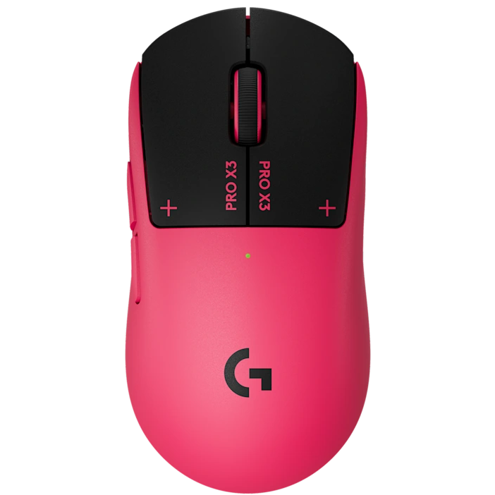 A large main feature product image of Logitech G PRO X3 SUPERSTRIKE LIGHTSPEED Wireless Gaming Mouse (Pink Eclipse)