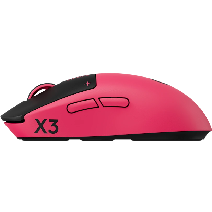A large main feature product image of Logitech G PRO X3 SUPERSTRIKE LIGHTSPEED Wireless Gaming Mouse (Pink Eclipse)