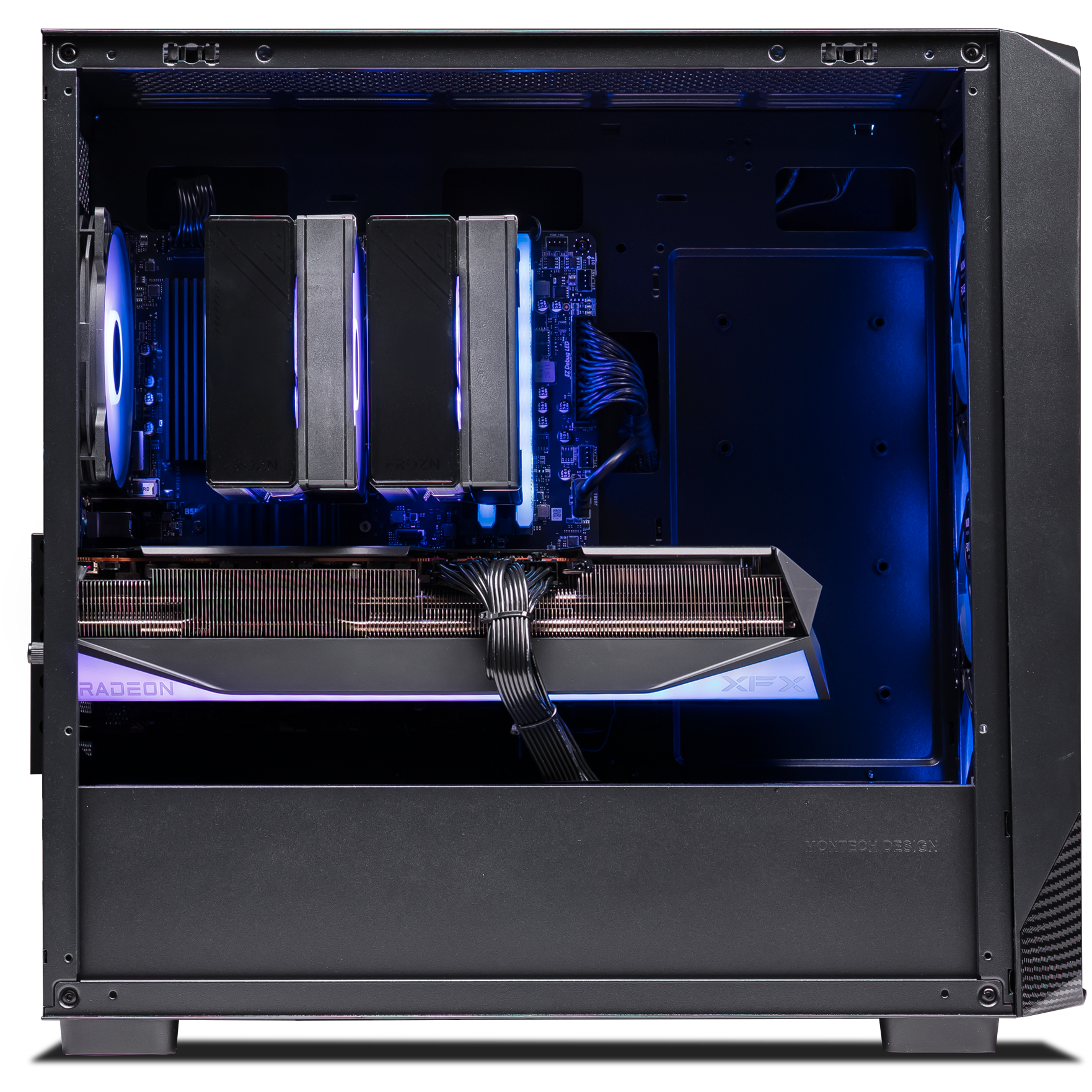 A large main feature product image of PLE Nova RX 9070 XT Prebuilt Ready To Go Gaming PC
