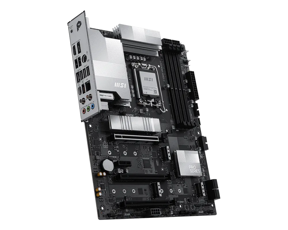 A large main feature product image of MSI PRO Z890-P WIFI6E LGA1851 ATX Desktop Motherboard