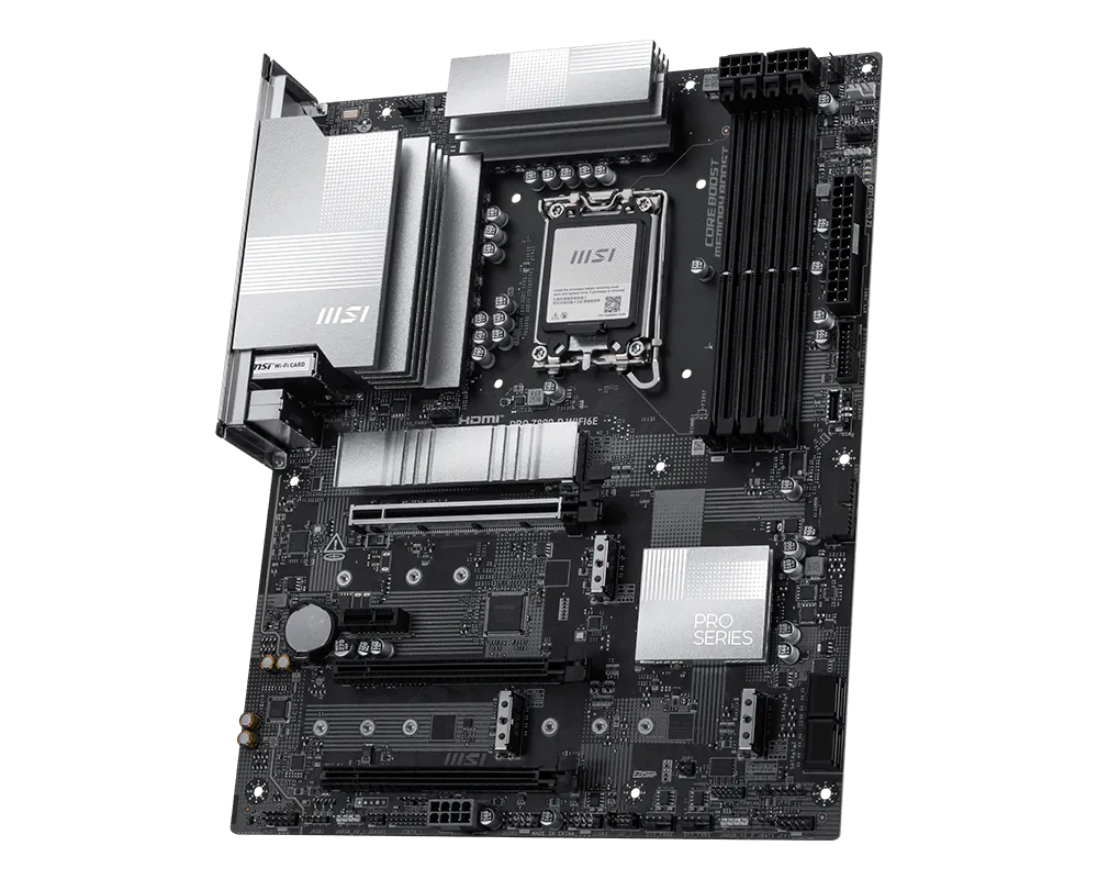 A large main feature product image of MSI PRO Z890-P WIFI6E LGA1851 ATX Desktop Motherboard