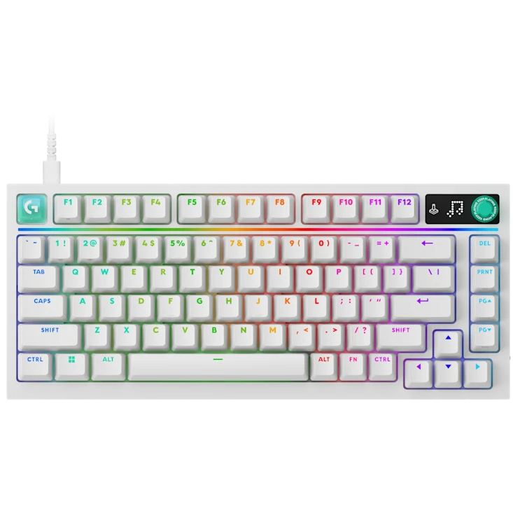 A large main feature product image of Logitech G G316 X 75 Gaming Keyboard (White)
