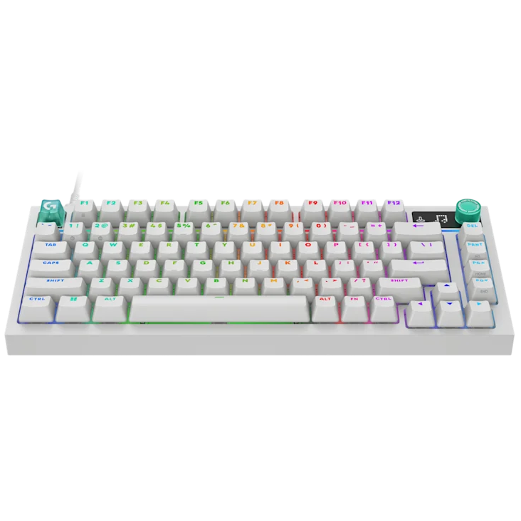 A large main feature product image of Logitech G G316 X 75 Gaming Keyboard (White)