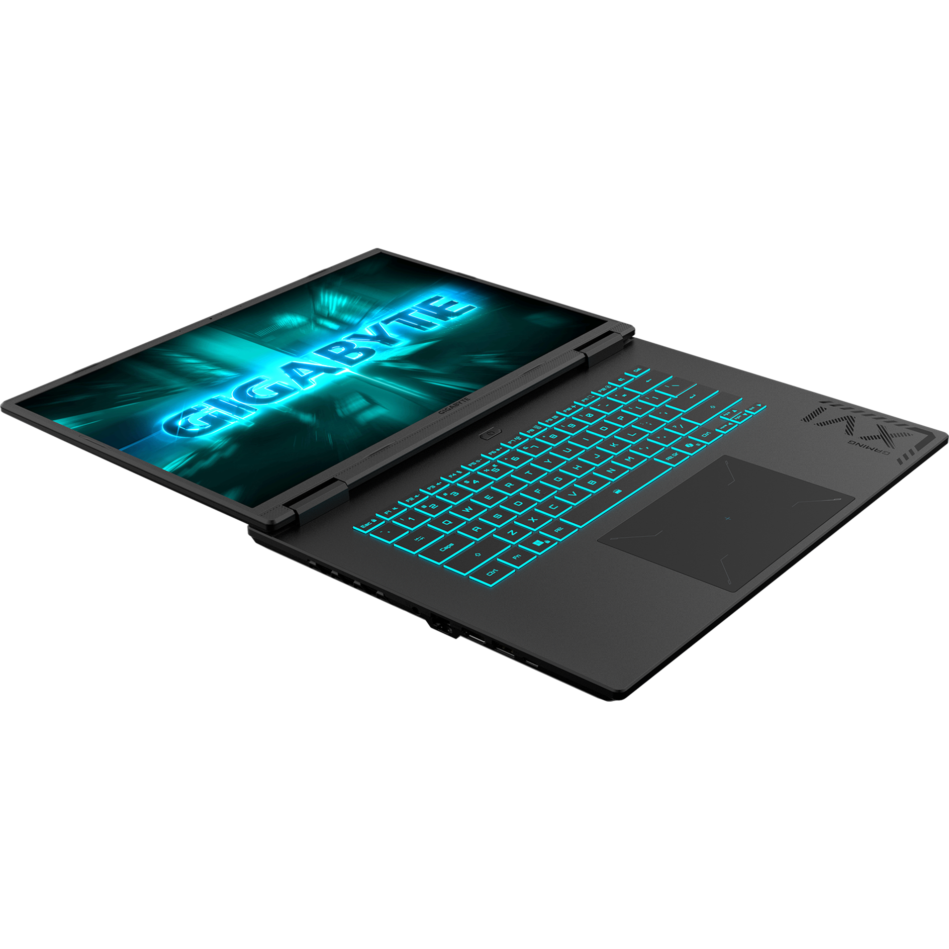 A large main feature product image of Gigabyte Gaming A16 (3VH) - 16" 165Hz, Ryzen 7 260, RTX 5060, 16GB/512GB Win 11 Gaming Notebook (Black Steel)