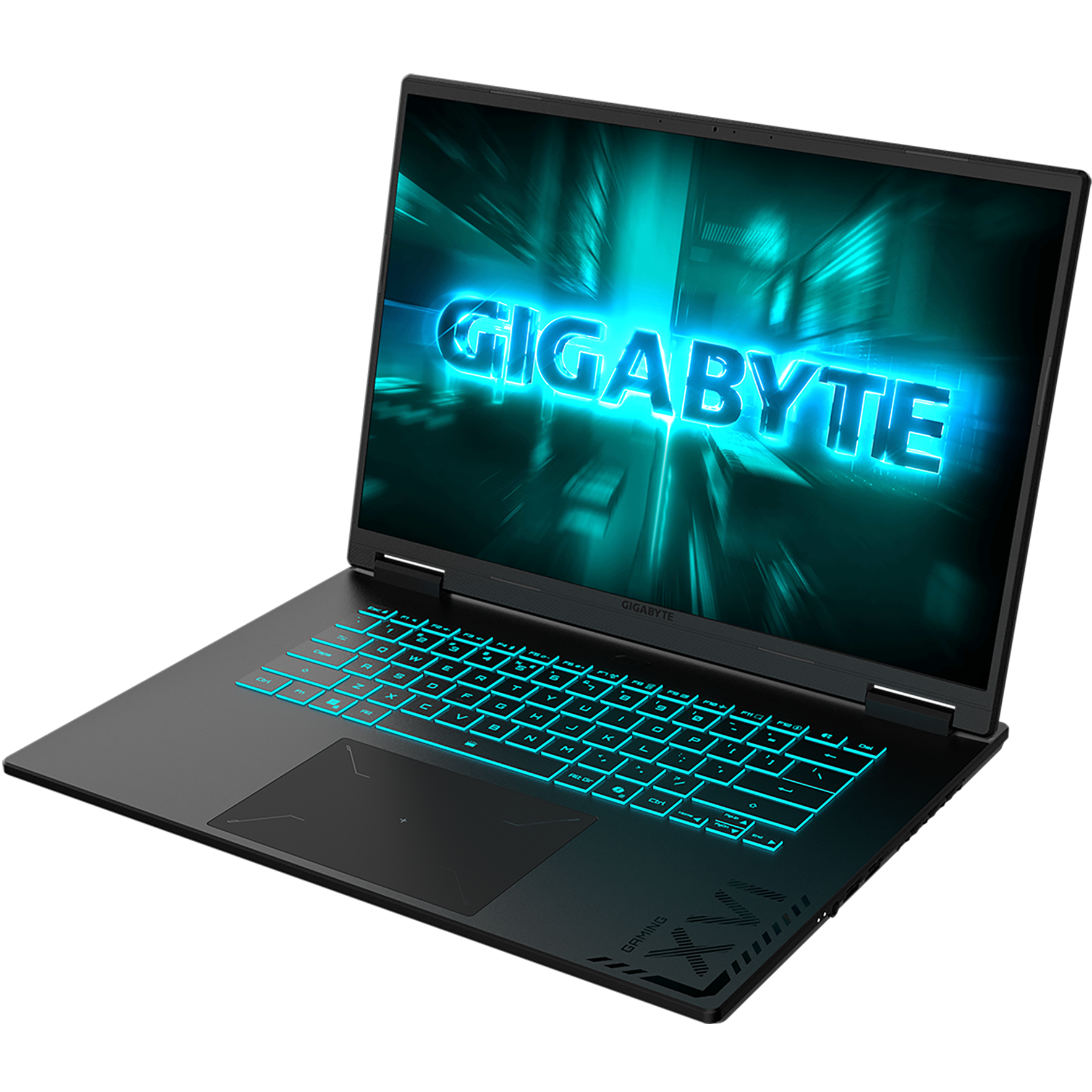 A large main feature product image of Gigabyte Gaming A16 (3VH) - 16" 165Hz, Ryzen 7 260, RTX 5060, 16GB/512GB Win 11 Gaming Notebook (Black Steel)