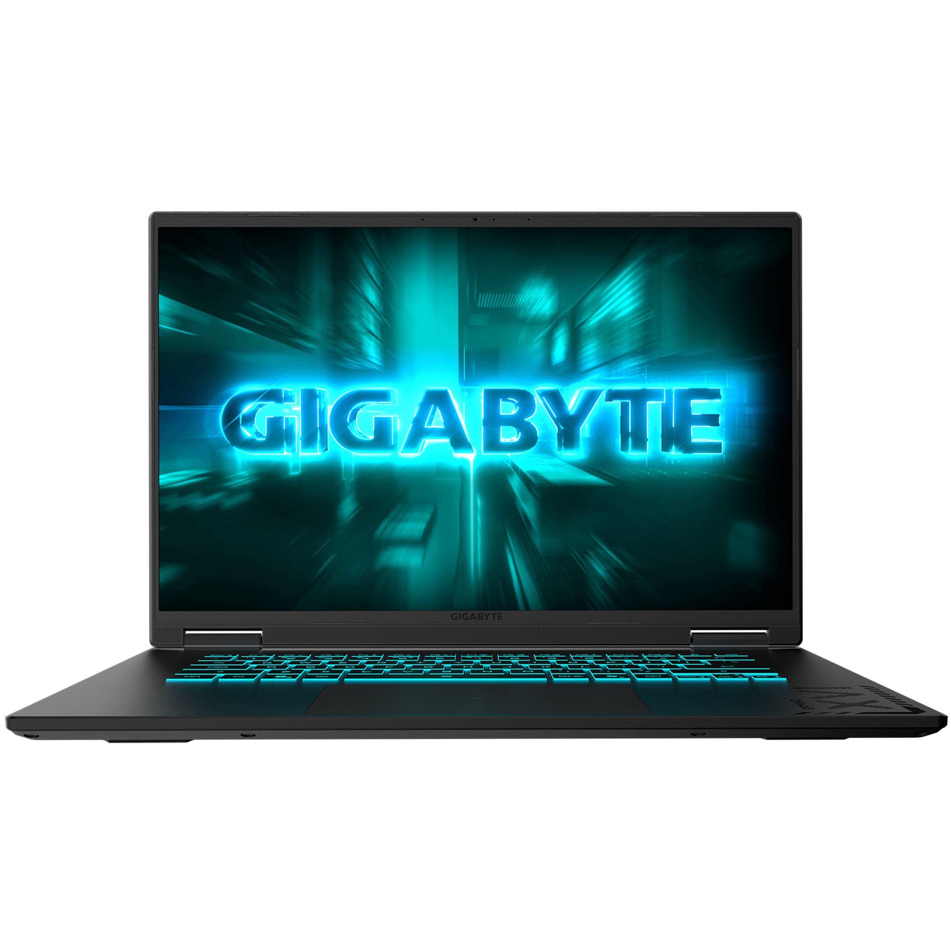 A large main feature product image of Gigabyte Gaming A16 (3VH) - 16" 165Hz, Ryzen 7 260, RTX 5060, 16GB/512GB Win 11 Gaming Notebook (Black Steel)