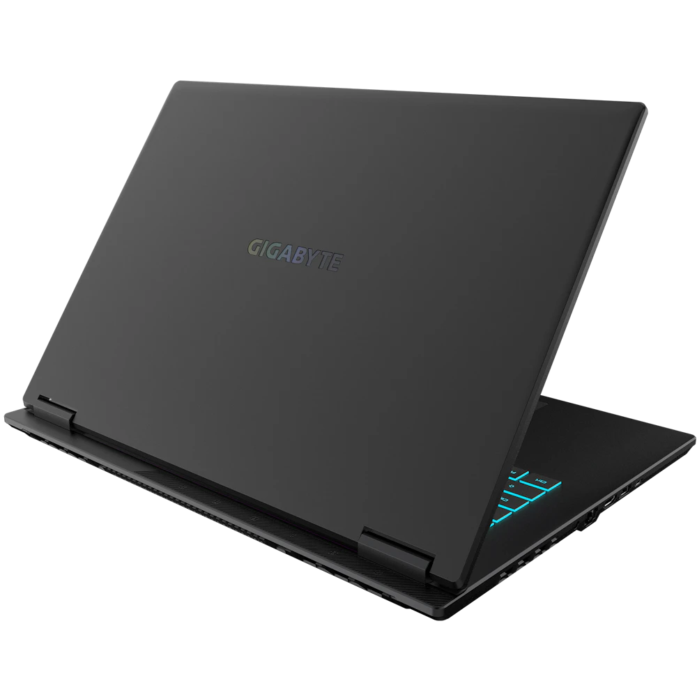 A large main feature product image of Gigabyte Gaming A16 (3VH) - 16" 165Hz, Ryzen 7 260, RTX 5060, 16GB/512GB Win 11 Gaming Notebook (Black Steel)