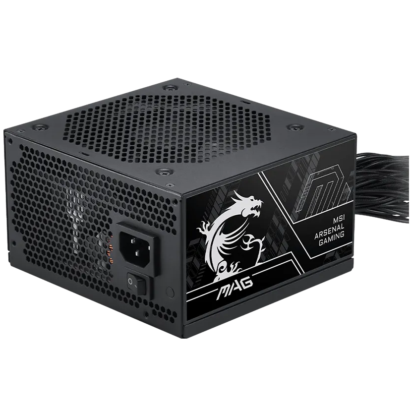 A large main feature product image of EX-DEMO MSI MAG A750BN PCIE5 III - 750W Bronze PCIe 5.1 ATX 3.1 PSU