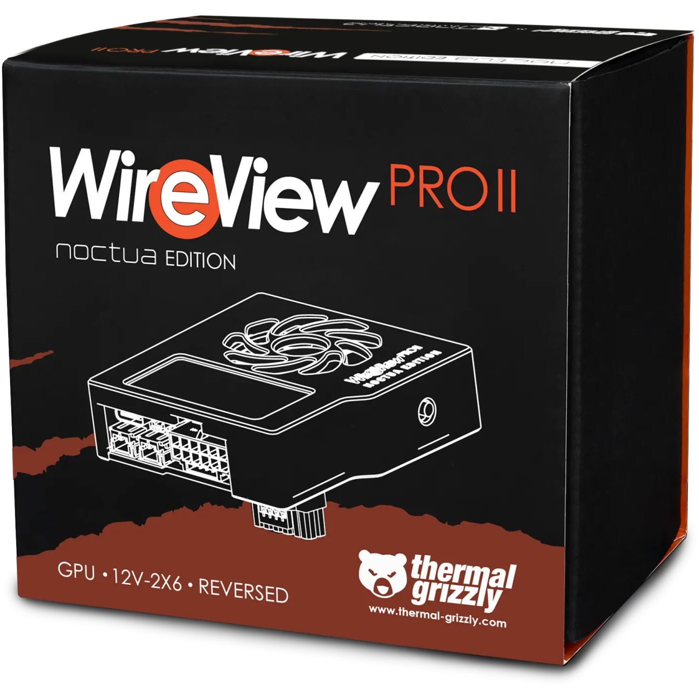 A large main feature product image of Thermal Grizzly WireView Pro II GPU 12V-2x6 Reversed Noctua Edition