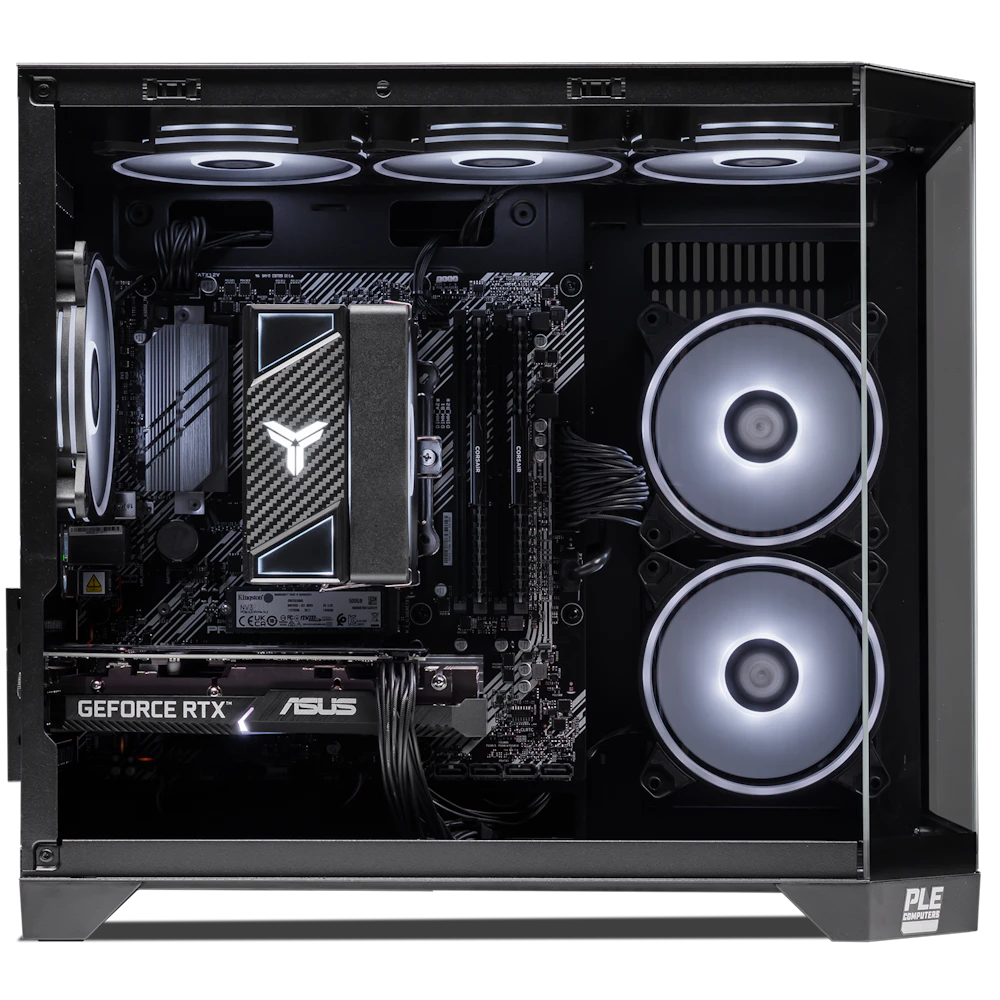 A large main feature product image of PLE Anchor RTX 3060 Prebuilt Ready To Go Gaming PC