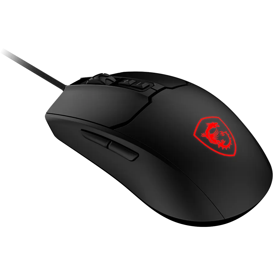 A large main feature product image of MSI Forge GM100 Gaming Mouse