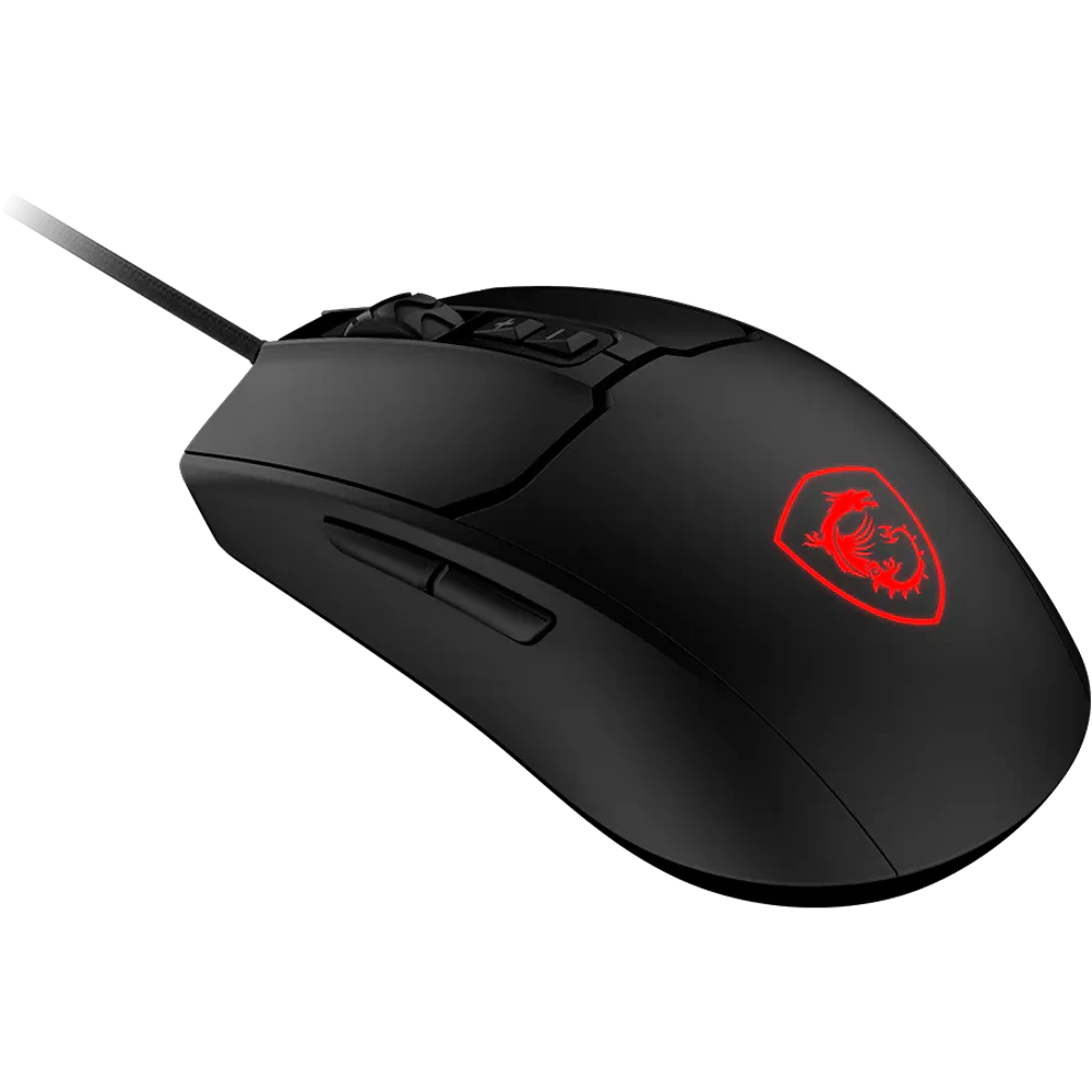 A large main feature product image of MSI Forge GM100 Gaming Mouse