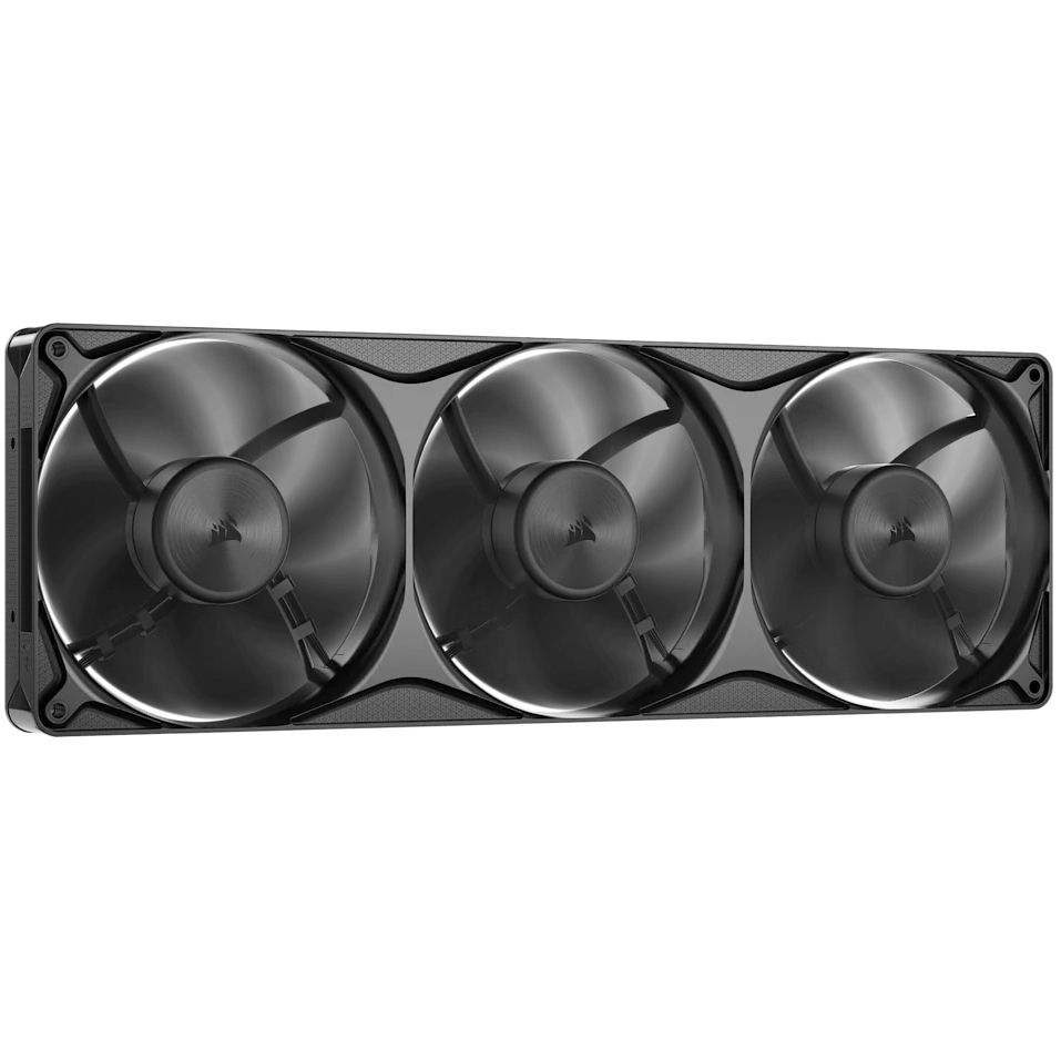 A large main feature product image of Corsair RS360 II Unified Frame - 360mm PWM Triple Block Fan (Black)