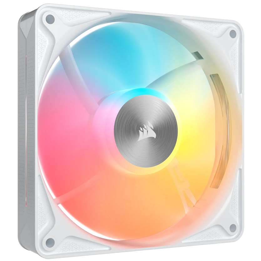 A large main feature product image of Corsair RS120 II ARGB - 120mm PWM Single Block Fan (White)