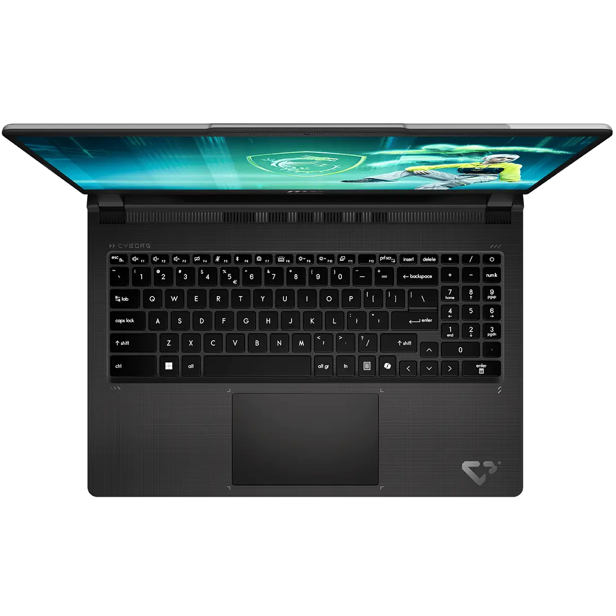 A large main feature product image of MSI Cyborg 15 MAX (C2WG) - 15.6" 144Hz, Core 7 240H, RTX 5070, 16GB/512GB - Win 11 Gaming Notebook