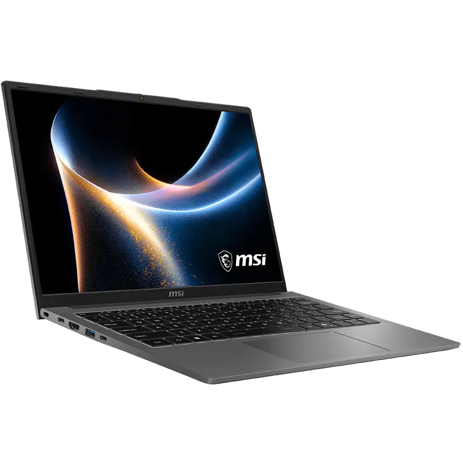 A large main feature product image of MSI Modern 14 (H1M) - 14" 60Hz, Core 5 120U, 16GB/512GB - Win 11 Notebook