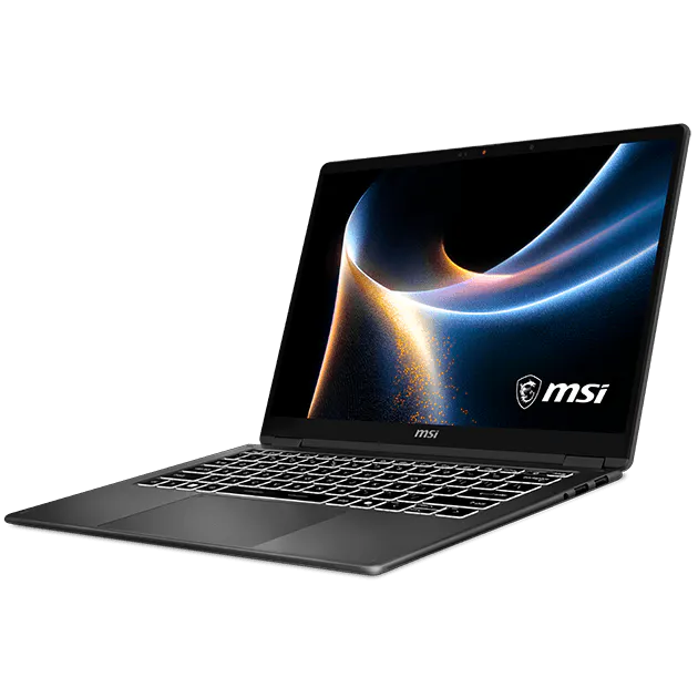 A large main feature product image of MSI Prestige 14 Flip AI+ (D3MTG) - 14" FHD+ OLED, Ultra 9 386H, 32GB/1TB - Win 11 Notebook